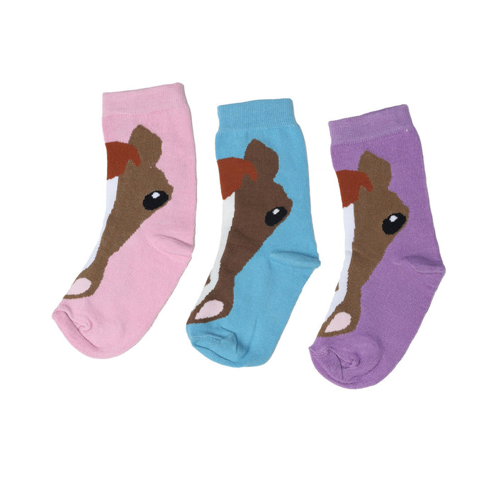 AWST Int'l Youth Horse Face Crew socks - 3 pack