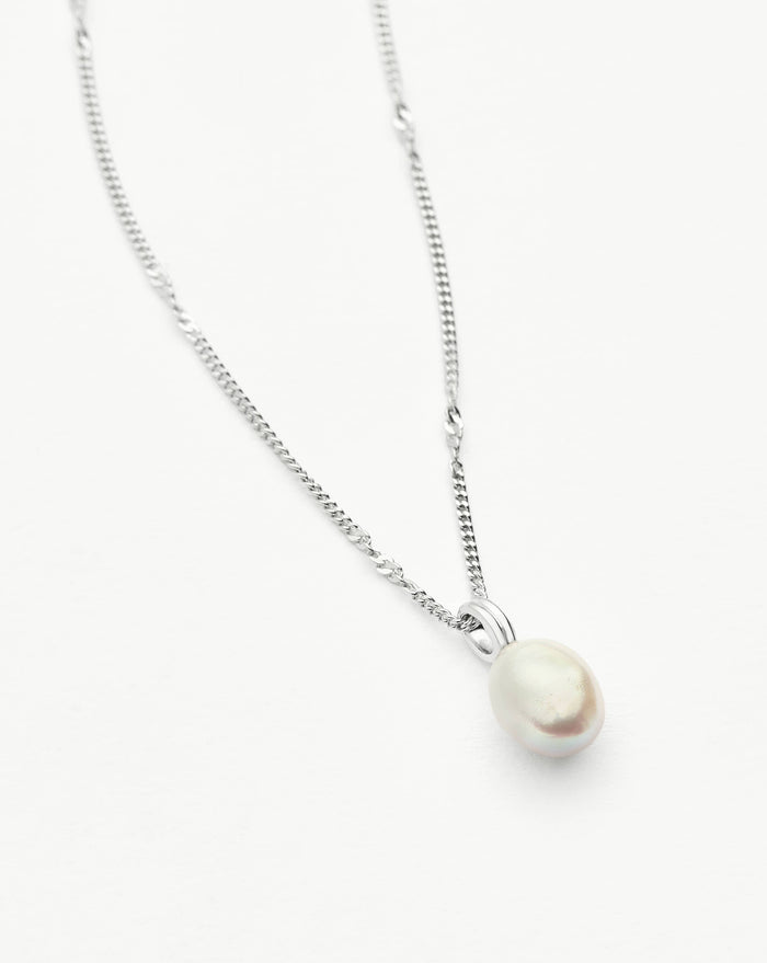 Baroque Pearl Twisted Chain Necklace | Sterling Silver/Freshwater Baroque Pearl Necklaces Missoma