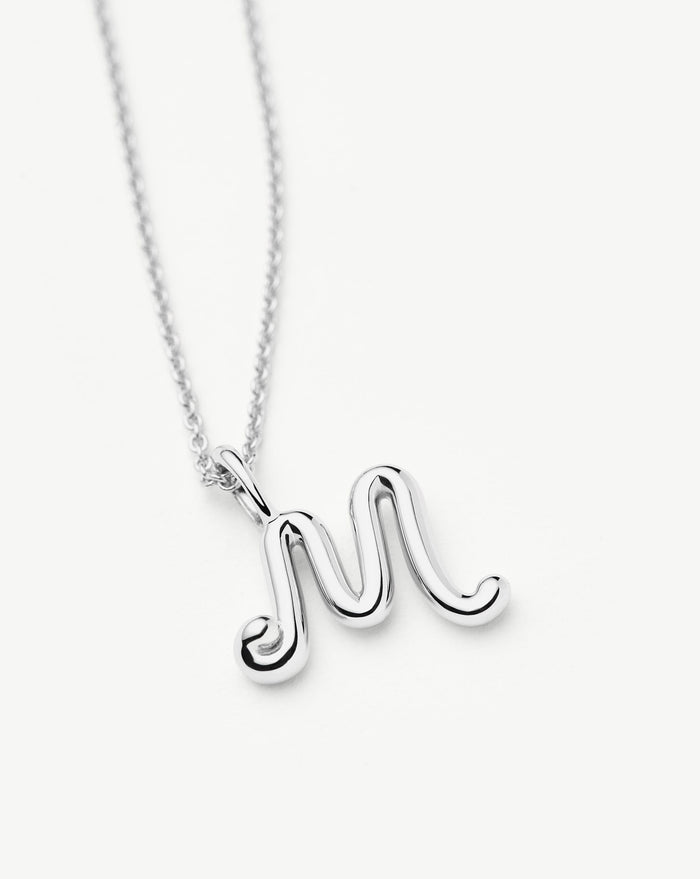 Curly Molten Mini Initial Necklace - M | Sterling Silver Necklaces Missoma