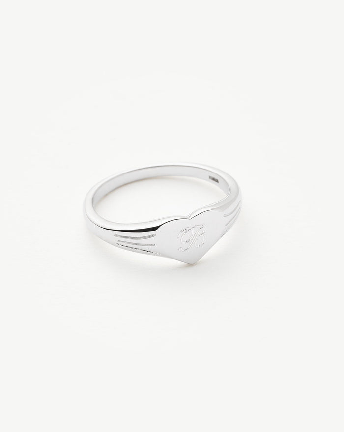 Engravable Heart Signet Ring | Sterling Silver Rings Missoma