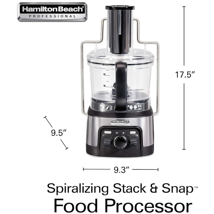 HAMILTON BEACH PROFESSIONAL 70815 Stack & Snap Food Processor - Refurbished with Home Essentials warranty