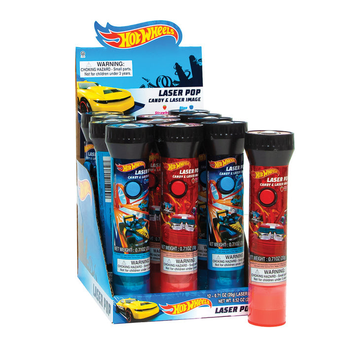 Hot Wheels Laser Pop Lollipops - 12 Count