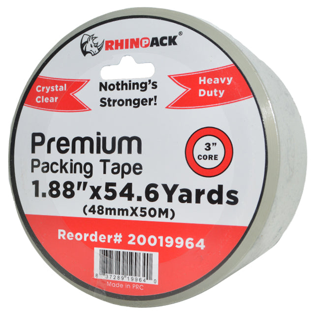 PREMIUM SUPER CLEAR TAPE 1.88" X 54.6 YARDS 50MIC RHINOPACK - 20019964 Mega