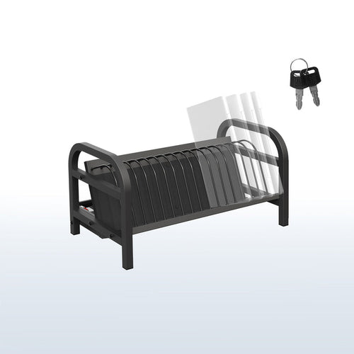 16-Device Open Charging Station with Locking Compartment