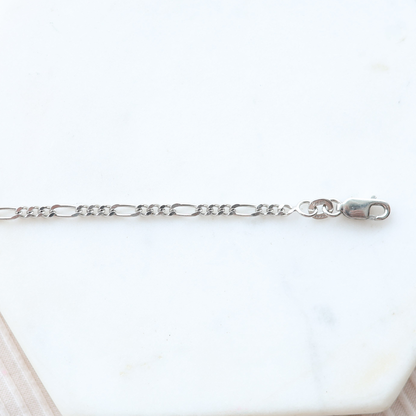 2.5mm 8" Figaro Bracelet