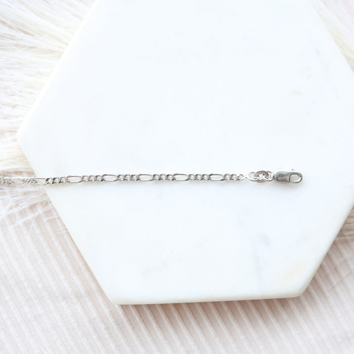 2.5mm 8" Figaro Bracelet