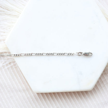 2.5mm 8" Figaro Bracelet