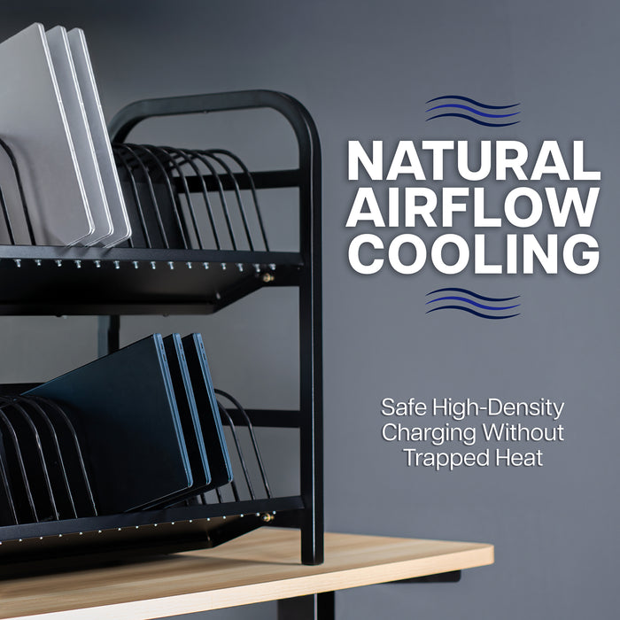 32-Device Open Charging Station Natural Airflow Cooling