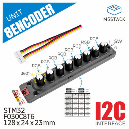 8-Encoder Unit (STM32F030) - m5stack-store
