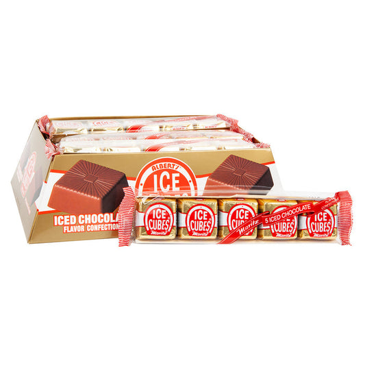 Albert's Candies Ice Cubes Iced Chocolate Flavor Hard Candy 5 Pieces - 12 Count