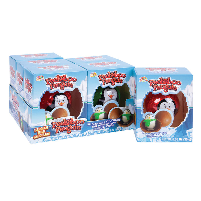 Albert's Candies Peekaboo Penguin Chocolate and Marshmallow Surprise Candy - 24 Count