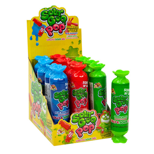 Albert's Candies Sour Goo Pop Lollipop - 12 Count