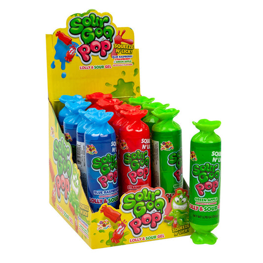 Albert's Candies Sour Goo Pop Lollipop - 12 Count