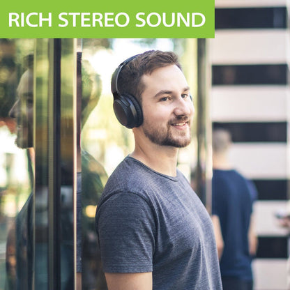 Aria Bluetooth Headphones with Active Noise Cancelling  & Detachable Boom Microphone, Ideal for Music & Talk