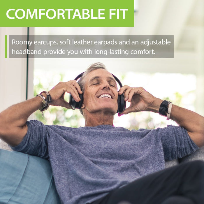 Aria Bluetooth Headphones with Active Noise Cancelling & Detachable Boom Microphone, with soft earpads and adjustable headband