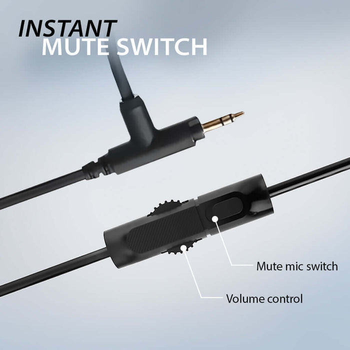 Aria Line M Wired Over-Ear Headphones for TV, with instant mute switch and volume control