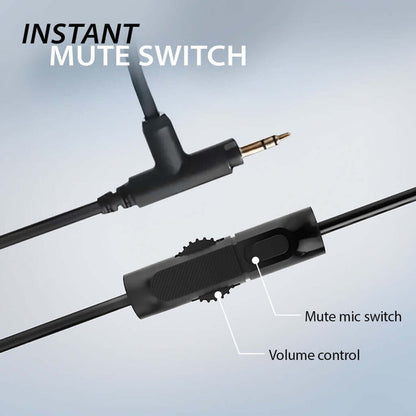 Aria Line M Wired Over-Ear Headphones for TV, with instant mute switch and volume control