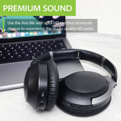 Aria Me Bluetooth Headphones for Hearing Impaired with personalized hearing profiles, aptX HD audio, HD sound quality