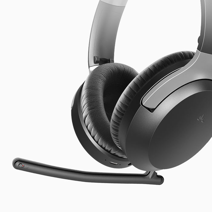 Aria Me Bluetooth Headphones for Hearing Impaired with personalized hearing profiles, with detachable boom mic