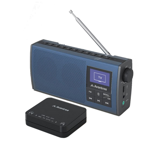 Audikast 4860 Wireless Speakers for TV & FM Radio 2-in-1, for Seniors with Voice Clarity, Low Latency, Long Range