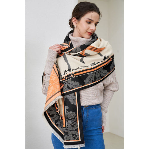 AWST Int'l Baroque Horses Acrylic Cashmere Scarf