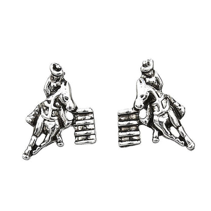 AWST Int'l Sterling Silver & CZ Horseshoe Earrings - Breeches.com