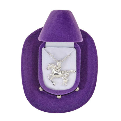 AWST Int'l Horseshoes Necklace w/Colorful Cowboy Hat Box - Breeches.com