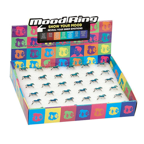AWST Int'l Galloping Pony Mood Ring Display- 36 pieces