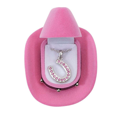 AWST Int'l Horseshoes Necklace w/Colorful Cowboy Hat Box - Breeches.com