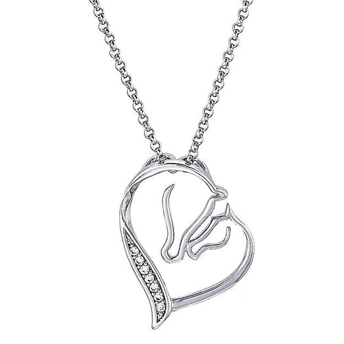 AWST Int'l Mare & Foal Horse Head Necklace - Breeches.com