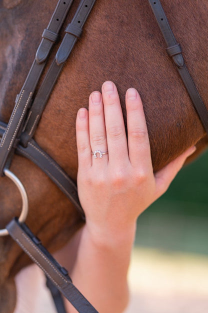 AWST Int'l Sterling Silver & Clear CZ Horseshoe Ring - Breeches.com