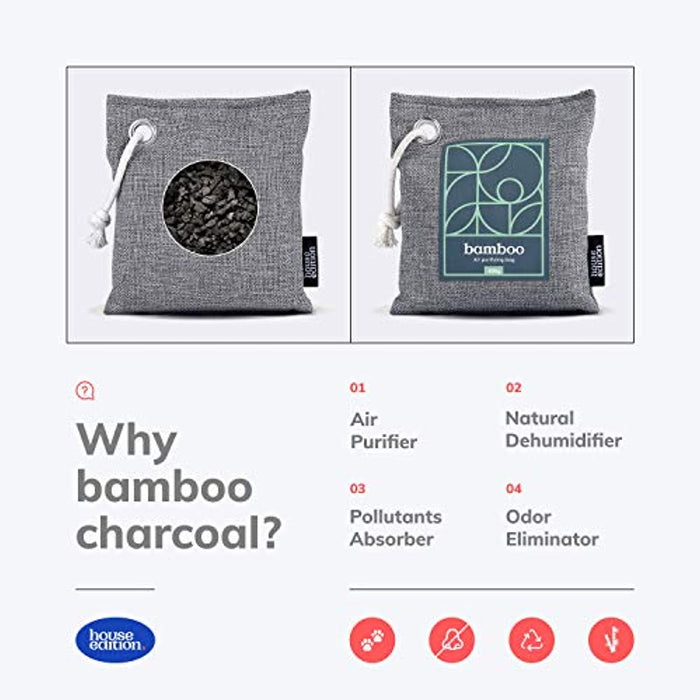 Bamboo Charcoal Air Purifying Bag 4-Pack Naturally Freshen Air with Powerful Activated Charcoal - Eco Trade Company