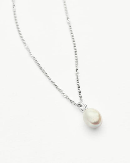 Baroque Pearl Twisted Chain Necklace | Sterling Silver/Freshwater Baroque Pearl Necklaces Missoma