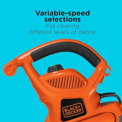 BLACK+DECKER BV6600 3-in-1 Electric Leaf Blower-Refurbished with Full Manufacturer Warranty
