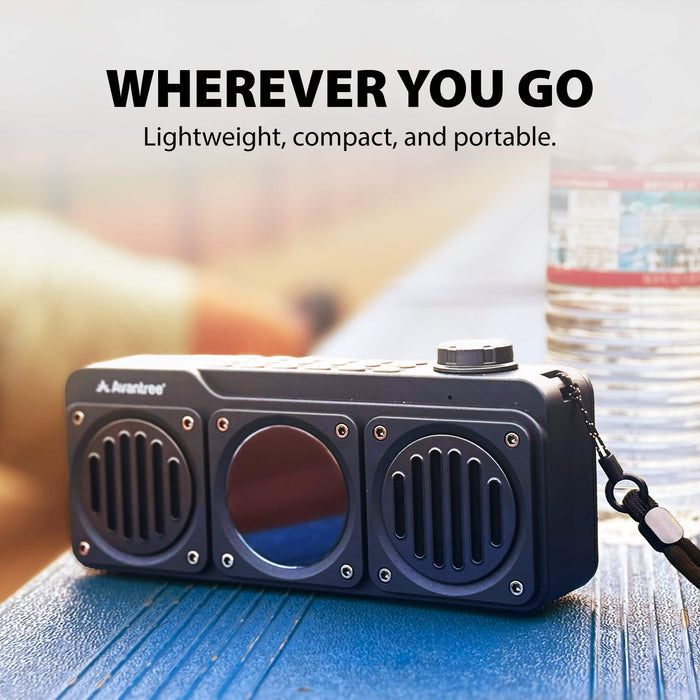 Boombyte Portable Digital FM Radio with Bluetooth Speaker, lightweight design for easy carrying and flexible placement.