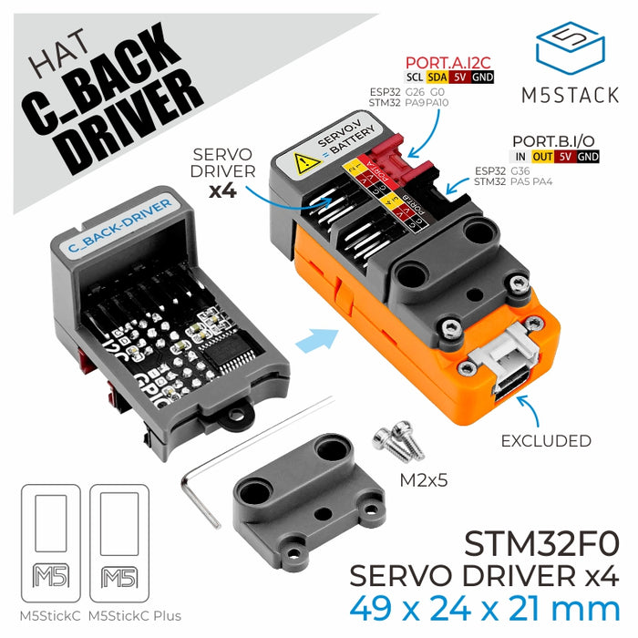 C-Back HAT with Servo Driver (STM32F0) - m5stack-store