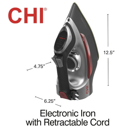 CHI 13102C Electronic Clothing Iron with Retractable Cord- Blemished Package with Full Warranty