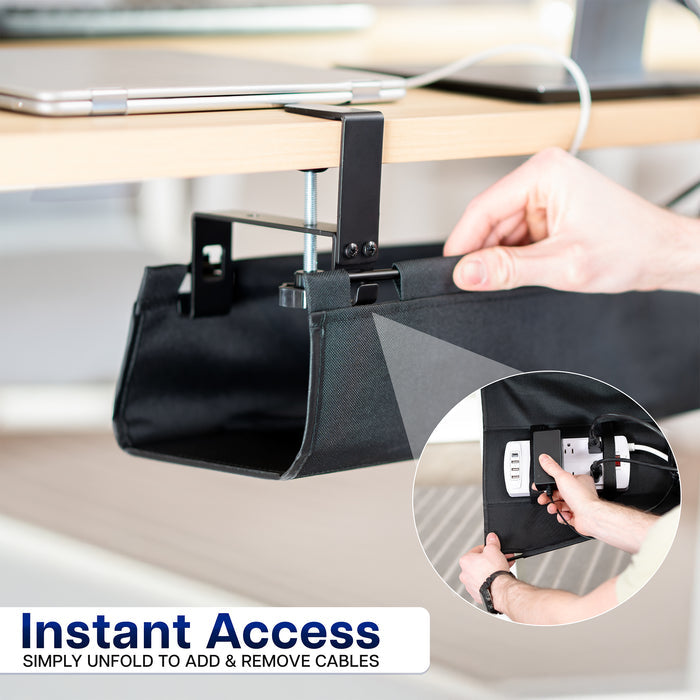 Instant access to your cables with the cable management tray.