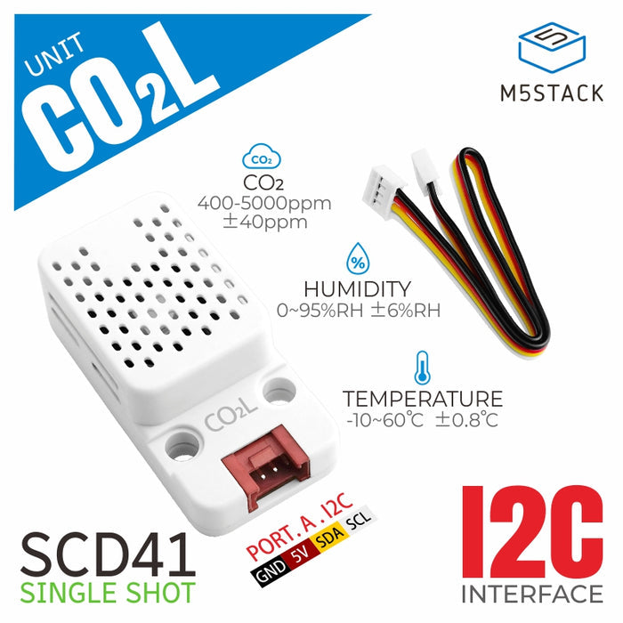CO2L Unit with Temperature and Humidity Sensor (SCD41) - m5stack-store