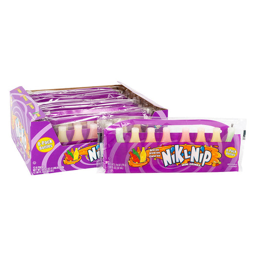 Concord Confections Nik L Nip Mini Drinks Wax Bottle Candy - 12 Count