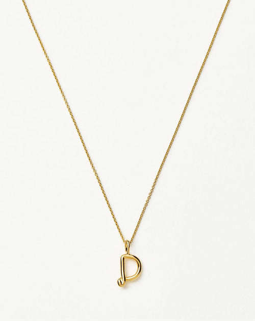 Curly Molten Mini Initial Necklace - D | 18ct Gold Vermeil Necklaces Missoma