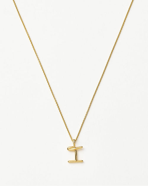 Curly Molten Mini Initial Necklace - I | 18ct Gold Vermeil Necklaces Missoma