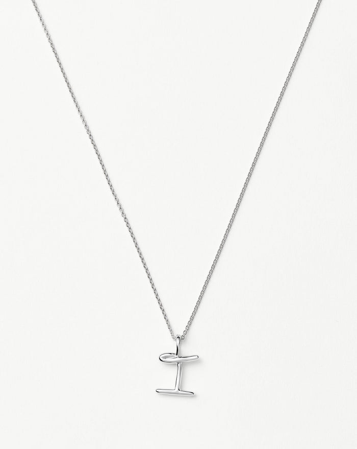 Curly Molten Mini Initial Necklace - I | Sterling Silver Necklaces Missoma