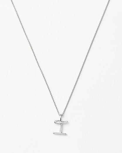 Curly Molten Mini Initial Necklace - I | Sterling Silver Necklaces Missoma