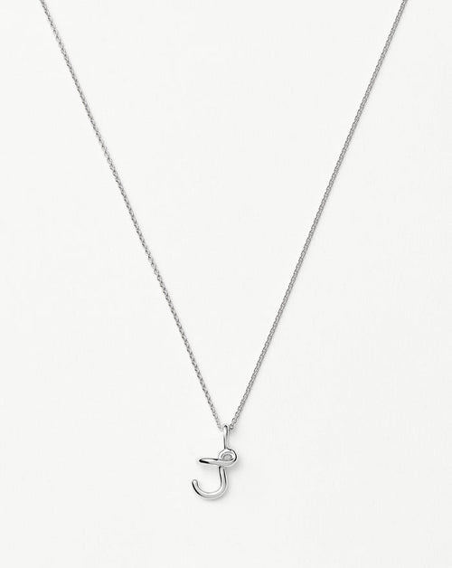 Curly Molten Mini Initial Necklace - J | Sterling Silver Necklaces Missoma