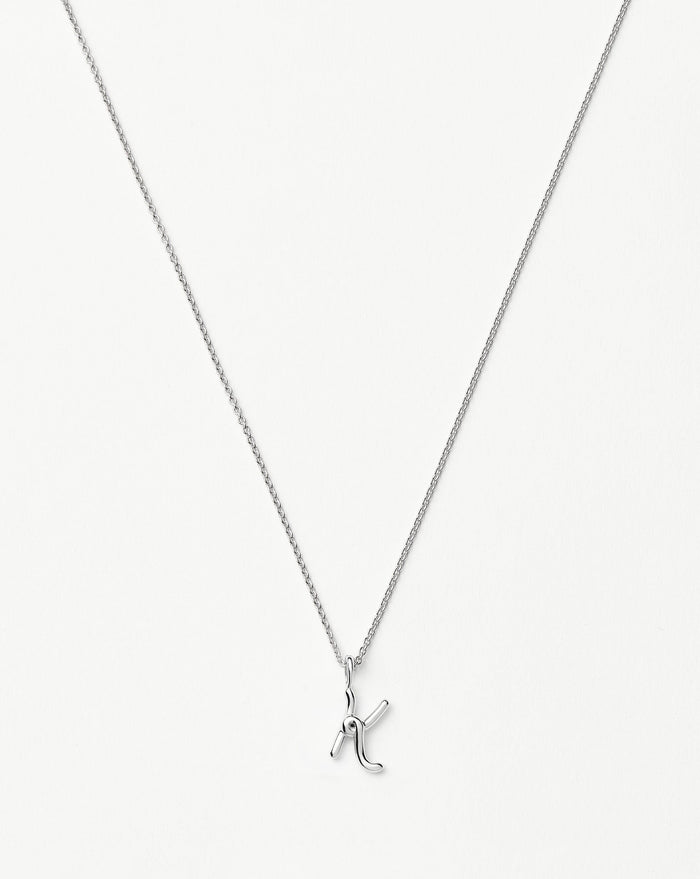 Curly Molten Mini Initial Necklace - K | Sterling Silver Necklaces Missoma