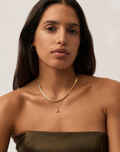 Curly Molten Mini Initial Necklace - L | 18ct Gold Vermeil Necklaces Missoma