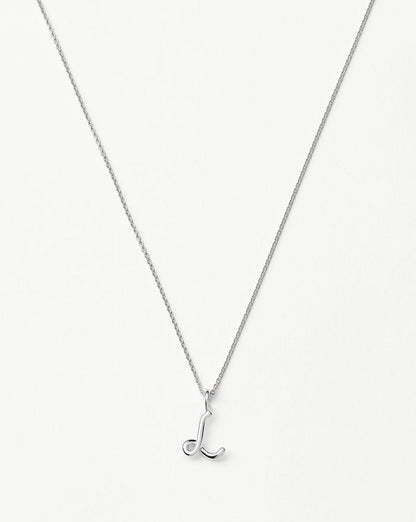 Curly Molten Mini Initial Necklace - L | Sterling Silver Necklaces Missoma