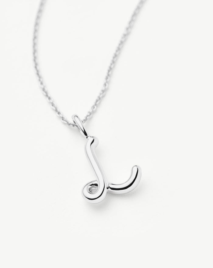Curly Molten Mini Initial Necklace - L | Sterling Silver Necklaces Missoma