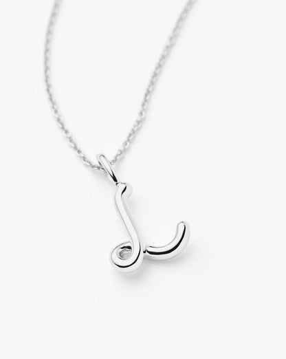 Curly Molten Mini Initial Necklace - L | Sterling Silver Necklaces Missoma
